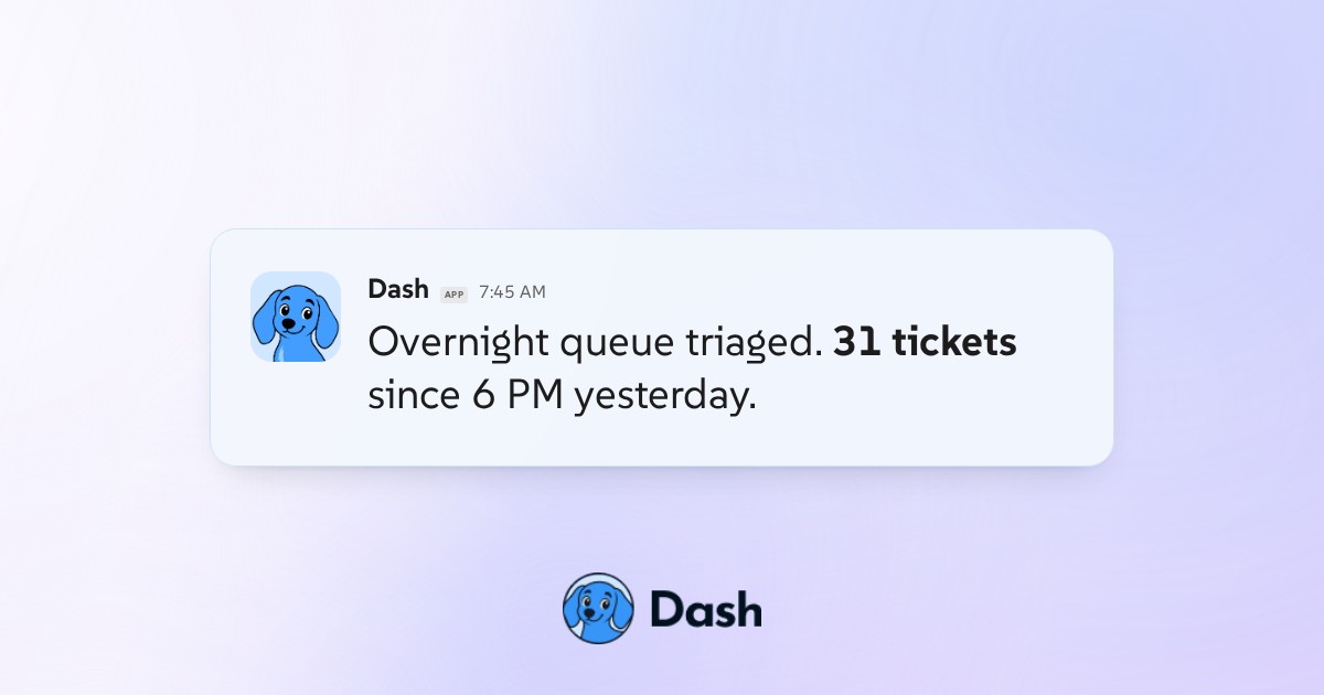 Conversation preview for Triage the overnight support queue in Slack