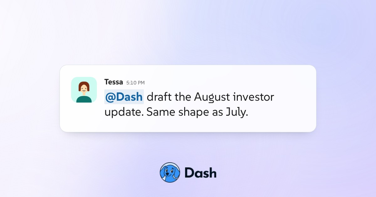 Conversation preview for Draft the monthly investor update in Gmail