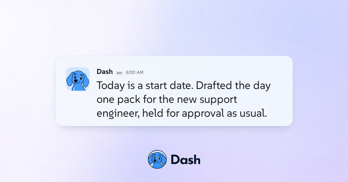 Conversation preview for Send the new hire welcome on day one