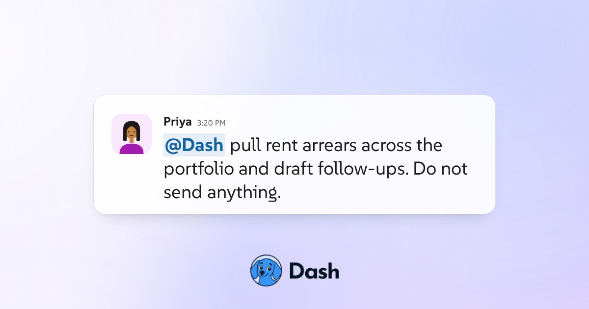 Conversation preview for Draft rent arrears follow-ups for approval
