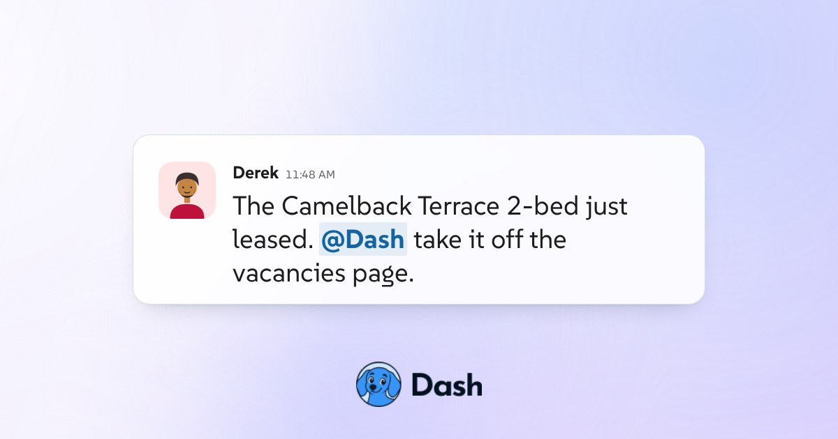 Conversation preview for Update the vacancy listing after a lease