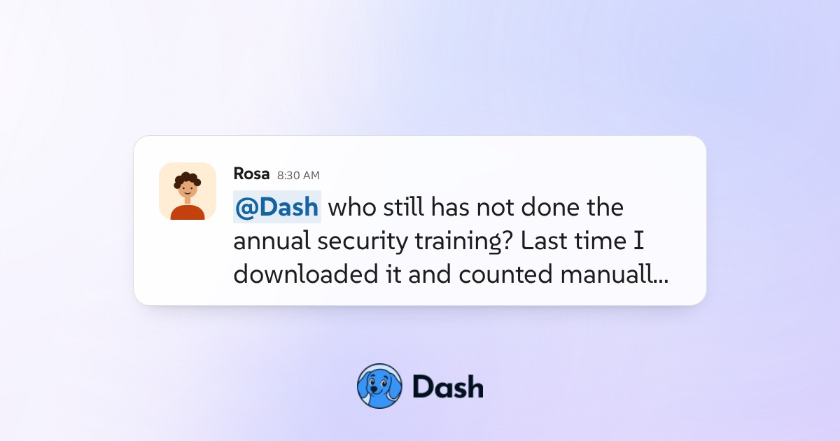 Conversation preview for Chase the outstanding compliance training